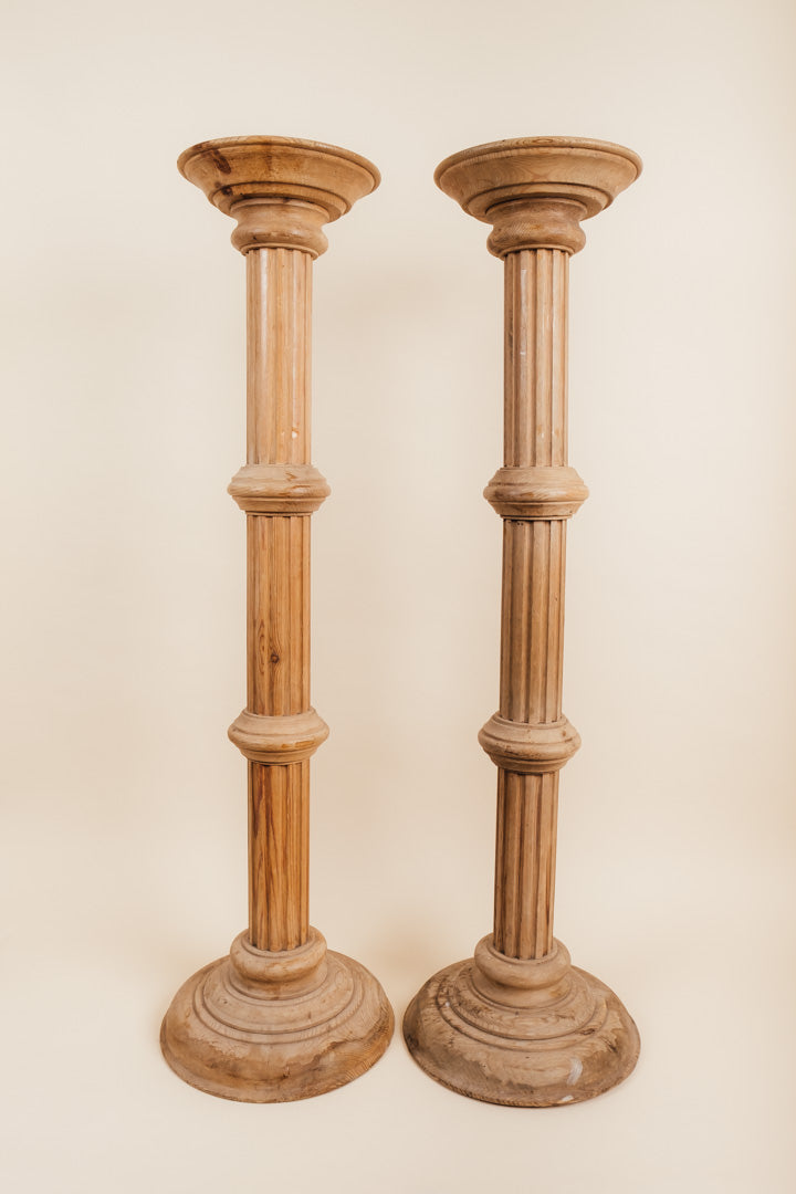 Wooden Church Candle Sticks