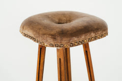French Studded Leather Stools Circa 1930