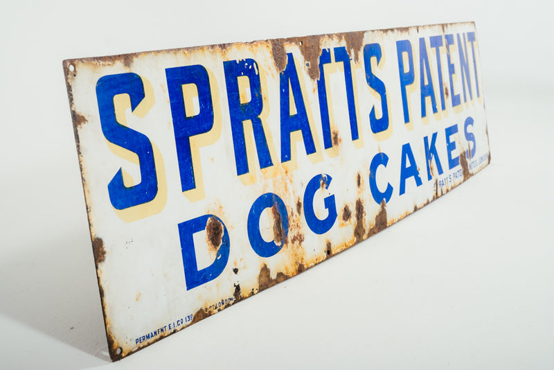 Spratts Patent Dog Cakes Enamel Sign Circa 1900s